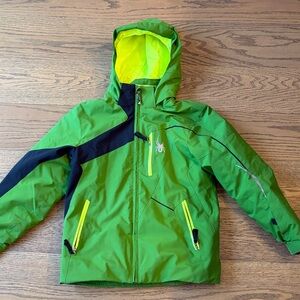 Spyder Green Jacket with Black and Yellow Details